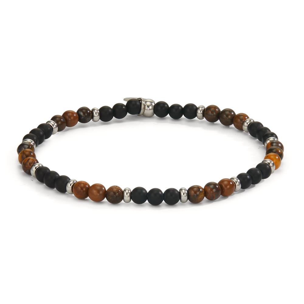 Bracelet Acier inoxydable L’œil de tigre, Onyx 19 cm Ø4.5 mm-606311
