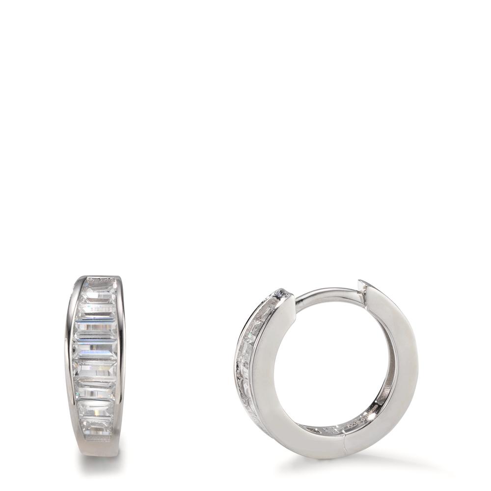 Créoles à charnières Argent Zircone Rhodié-606350