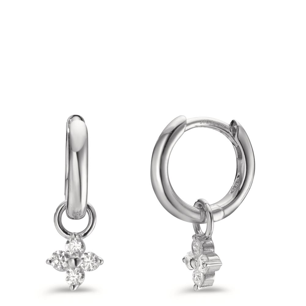 Créoles à charnières Argent Zircone 8 Pierres Rhodié-606364