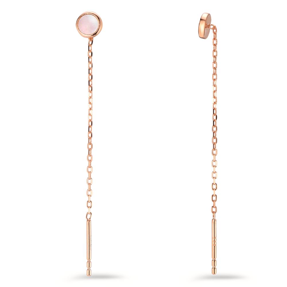 Boucles d'oreilles pendantes Argent rosé Plaqué or nacre Ø5 mm-606371