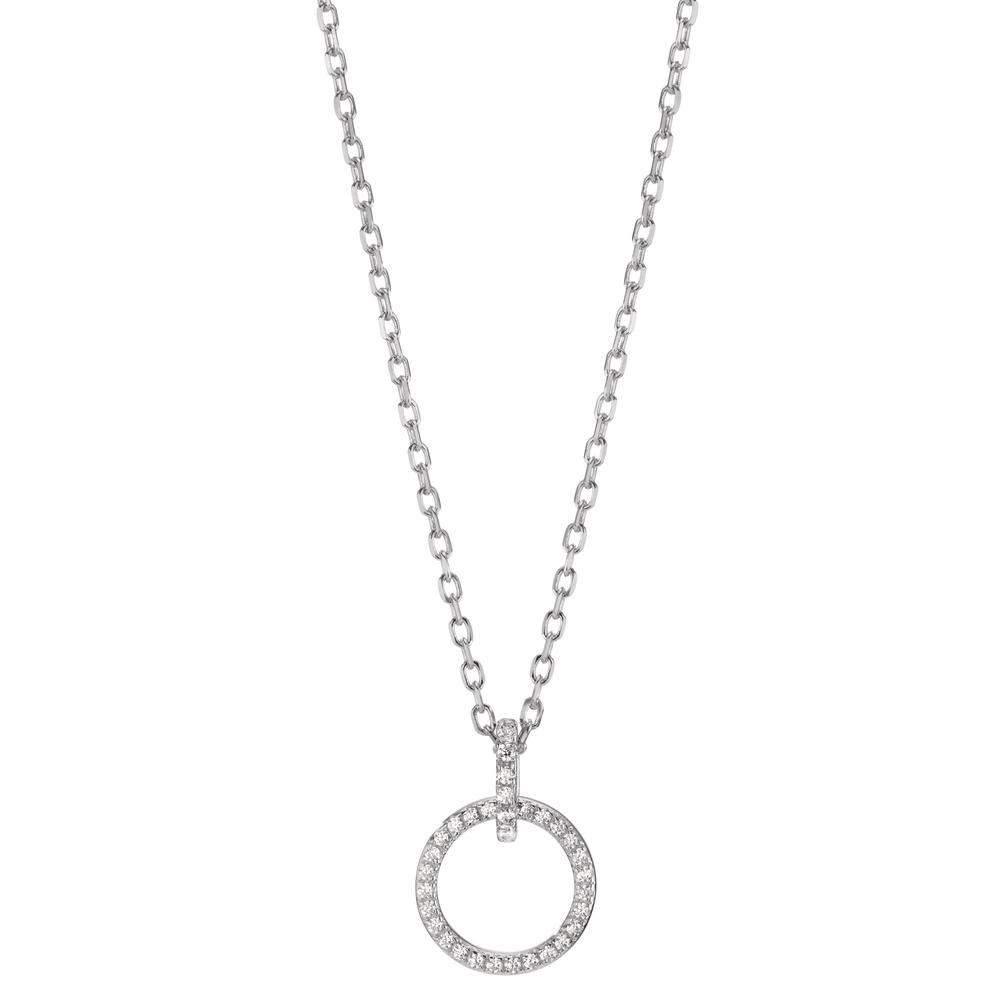 Chaînette avec pendentif Argent Zircone Rhodié 40-45 cm-606376