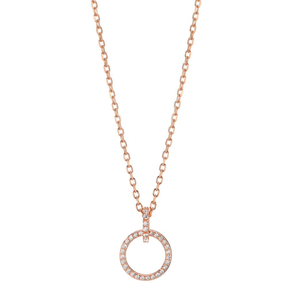 Chaînette avec pendentif Argent Zircone rosé Plaqué or 39-44 cm-606377