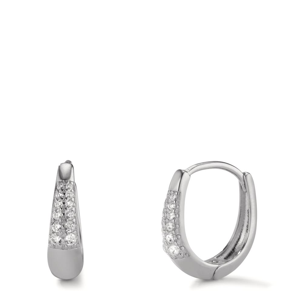 Créoles à charnières Argent Zircone Rhodié-606378