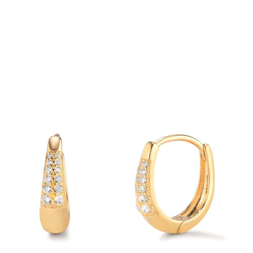Créoles à charnières Argent Zircone jaune Plaqué or-606380