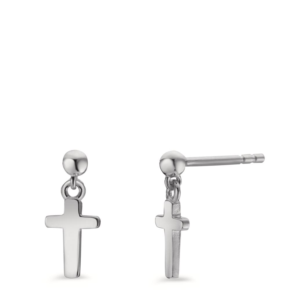 Ohrhänger Silber rhodiniert Kreuz-606384