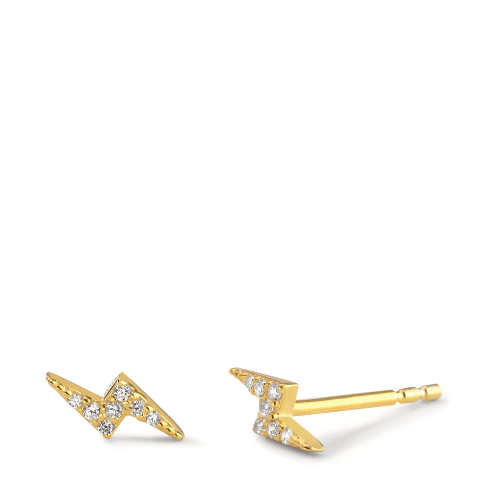 Clous d'oreilles Argent Zircone jaune Plaqué or-606389