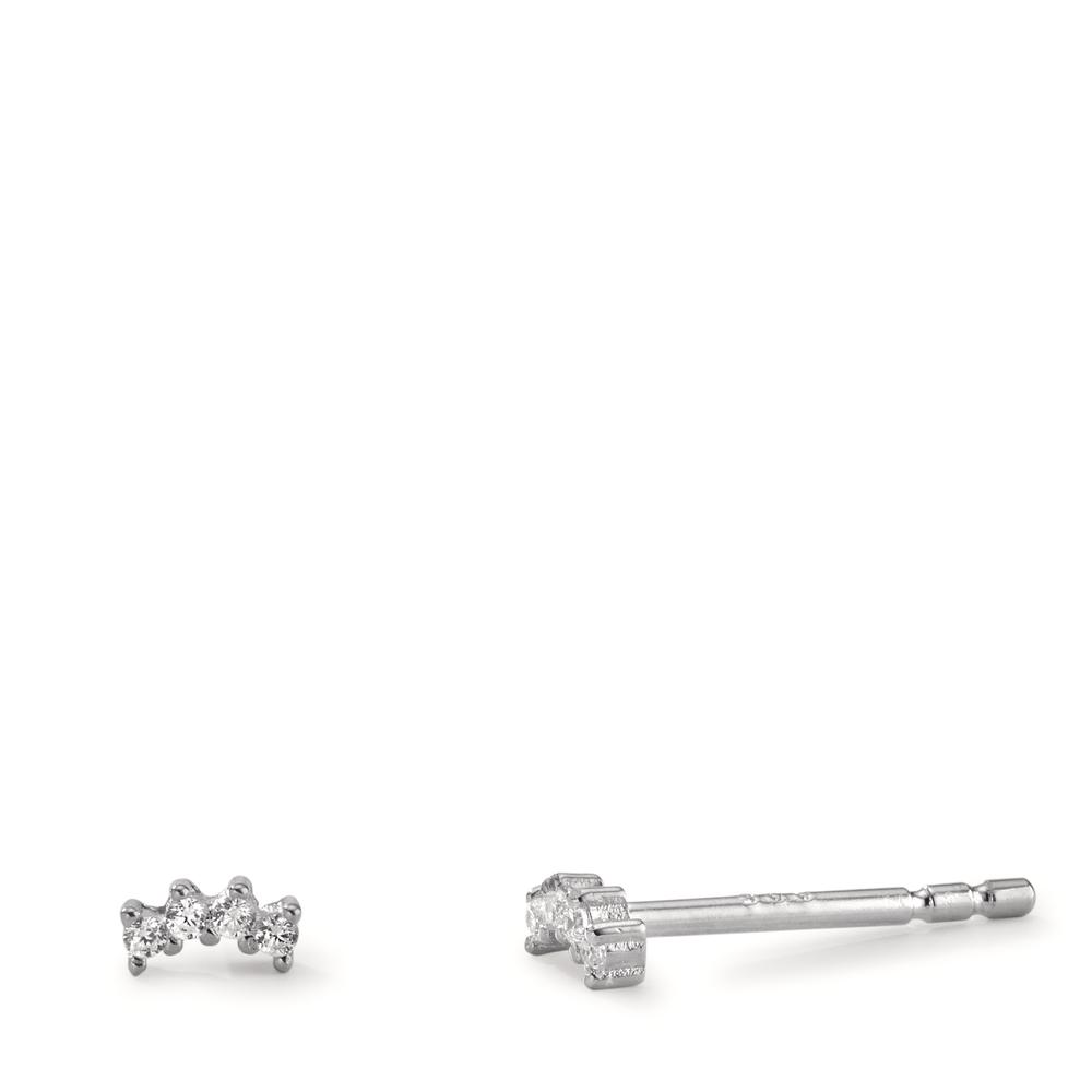 Clous d'oreilles Argent Zircone 8 Pierres Rhodié-606396