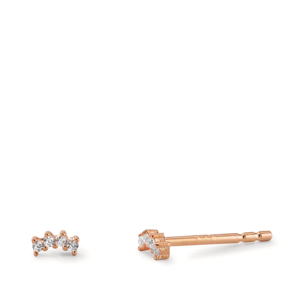Clous d'oreilles Argent Zircone 8 Pierres rosé Plaqué or-606397