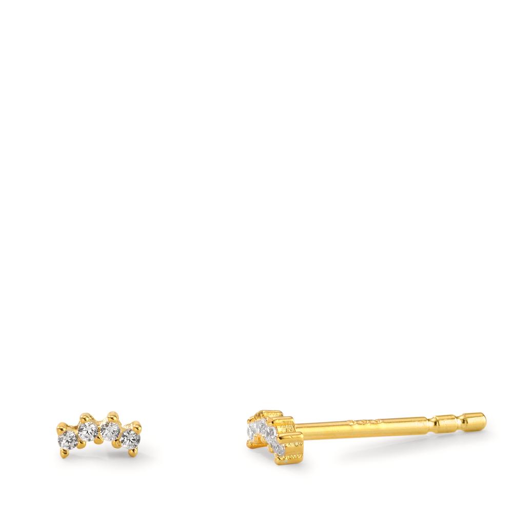 Clous d'oreilles Argent Zircone 8 Pierres jaune Plaqué or-606398