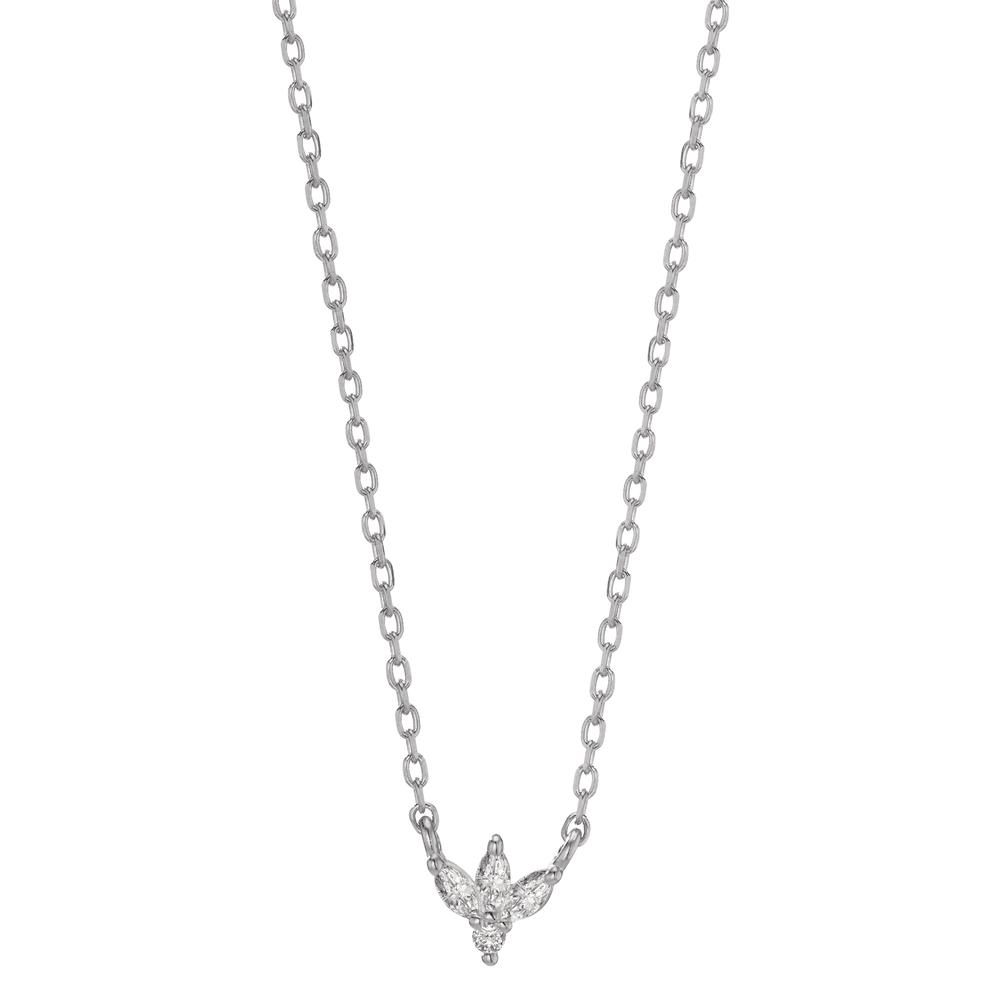 Collier Argent Zircone 4 Pierres Rhodié 38-42 cm-606441
