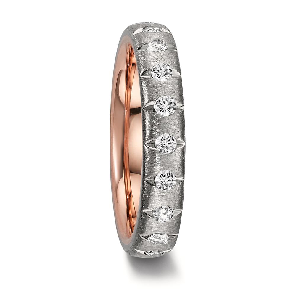 Alliance Zirconium, Or rouge 18K Diamant 0.30 ct, 10 Pierres, w-si-606511