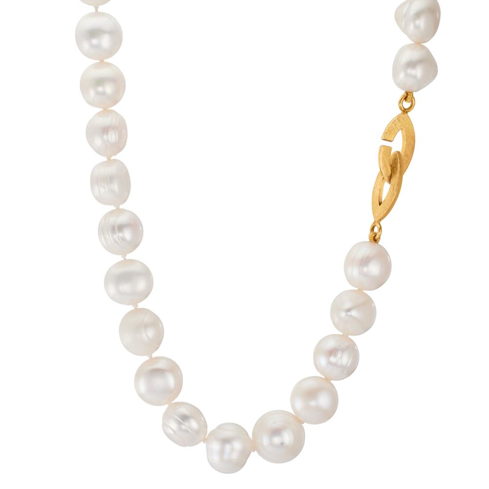 Collier Argent jaune Plaqué or perle d'eau douce, 11 mm 46 cm-606555