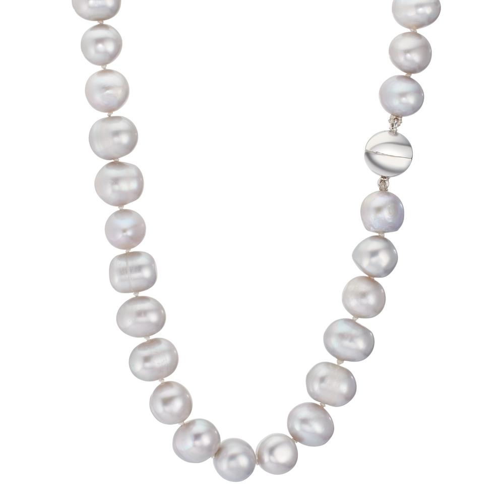 Collier 750/18 K Weissgold Süsswasserzuchtperlen grau 10.5-11 mm 42 cm-606559