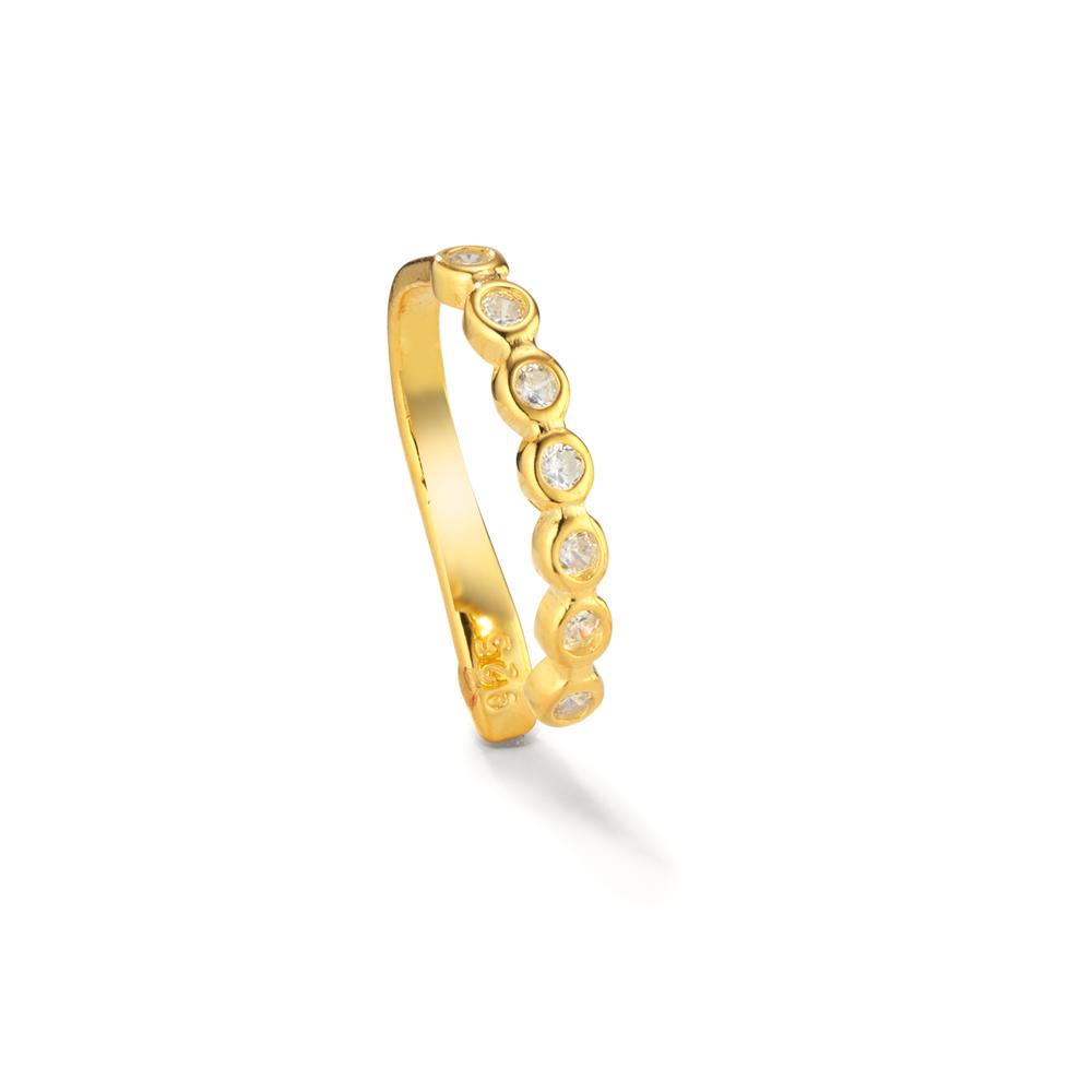Ear cuff Argent Zircone 7 Pierres jaune Plaqué or Ø10 mm-606638
