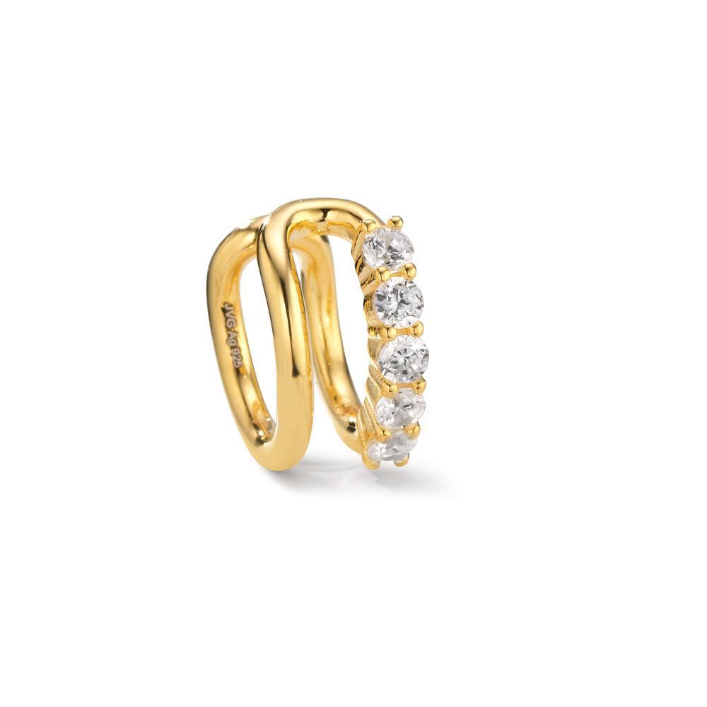 Ear cuff Argent Zircone 5 Pierres jaune Plaqué or Ø15 mm-606762