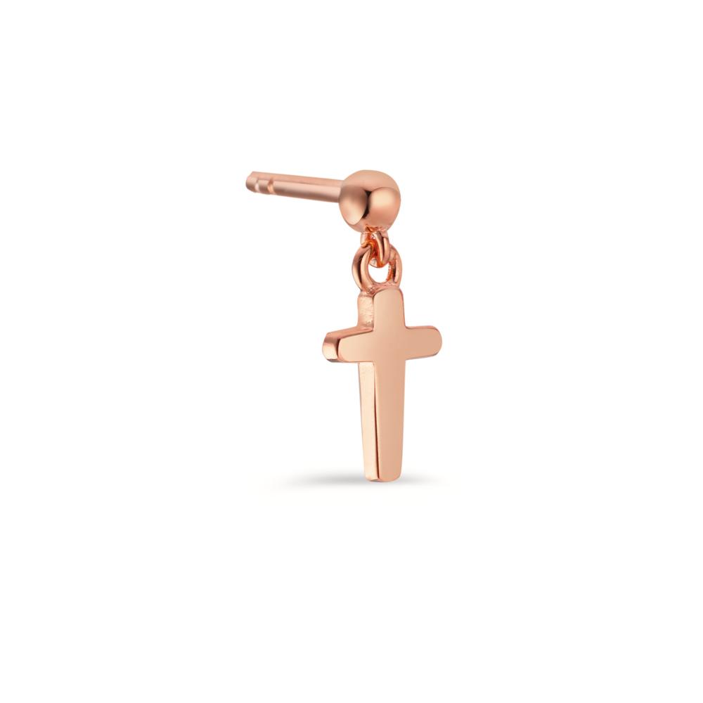 Clous d'oreille à l'unité Argent rosé Plaqué or Croix-606793