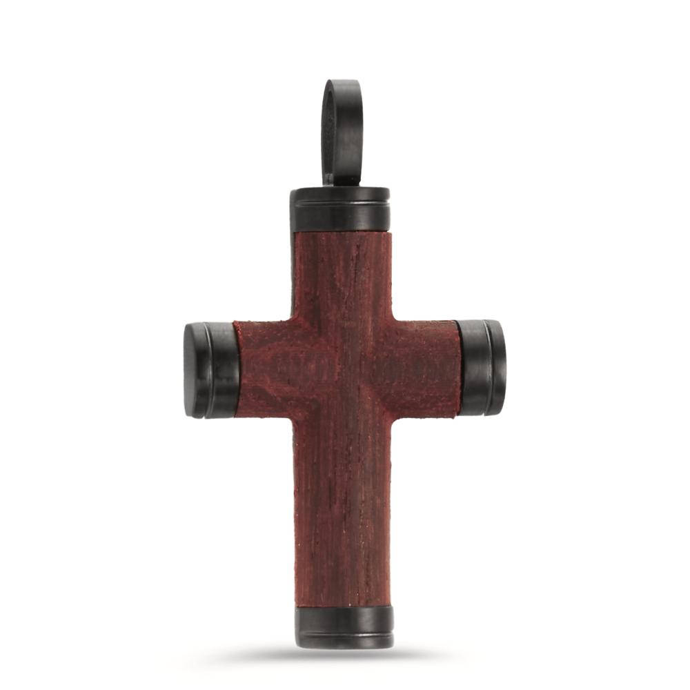 Pendentif Acier inoxydable noir PVD Croix-606807