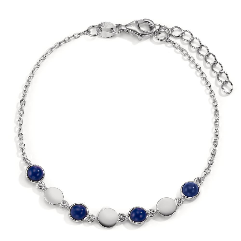 Bracelet Argent Lapis-lazuli 4 Pierres Rhodié 16-19 cm-606818
