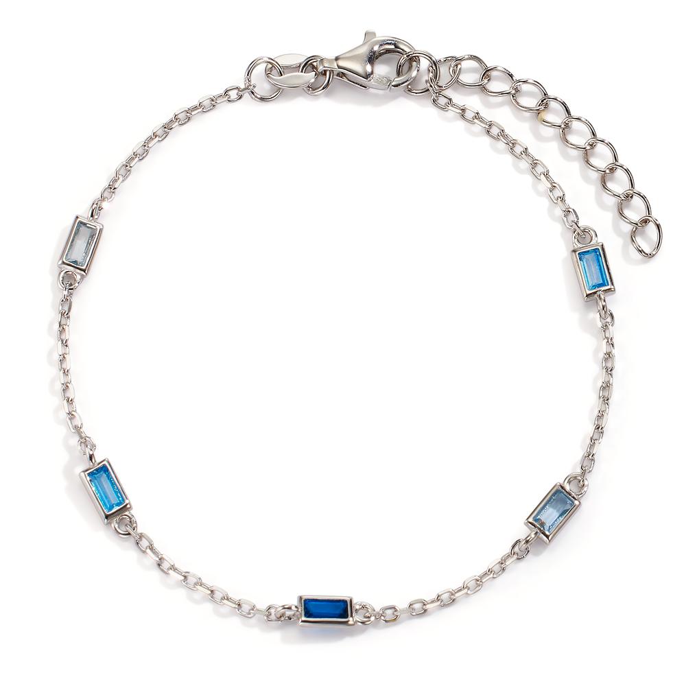 Bracelet Argent Zircone 5 Pierres Rhodié 16-19 cm-606821
