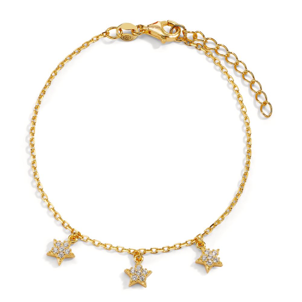 Bracelet Argent Zircone jaune Plaqué or Étoile 16-19 cm-606832