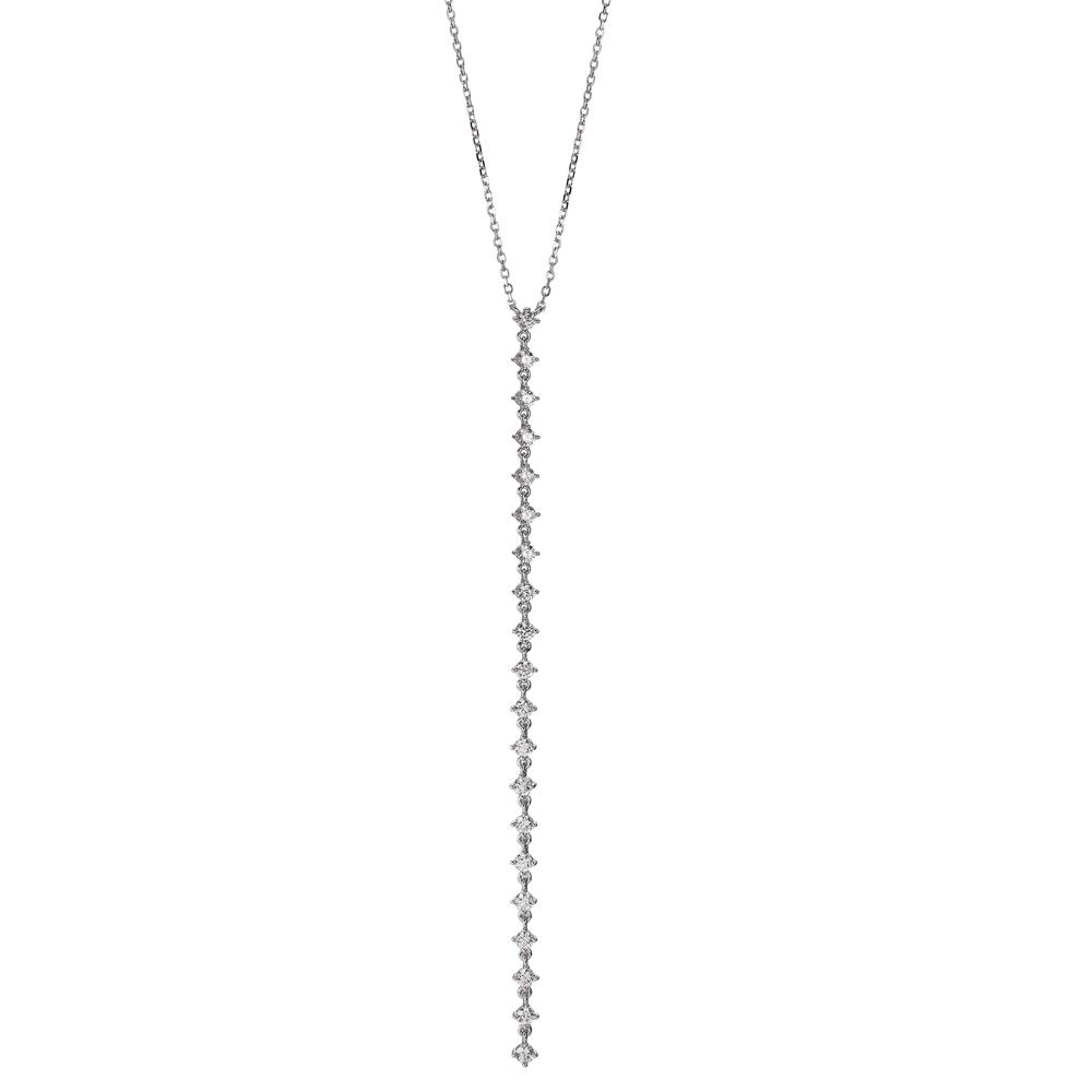 Collier Argent Zircone 20 Pierres Rhodié 40-45 cm-606834