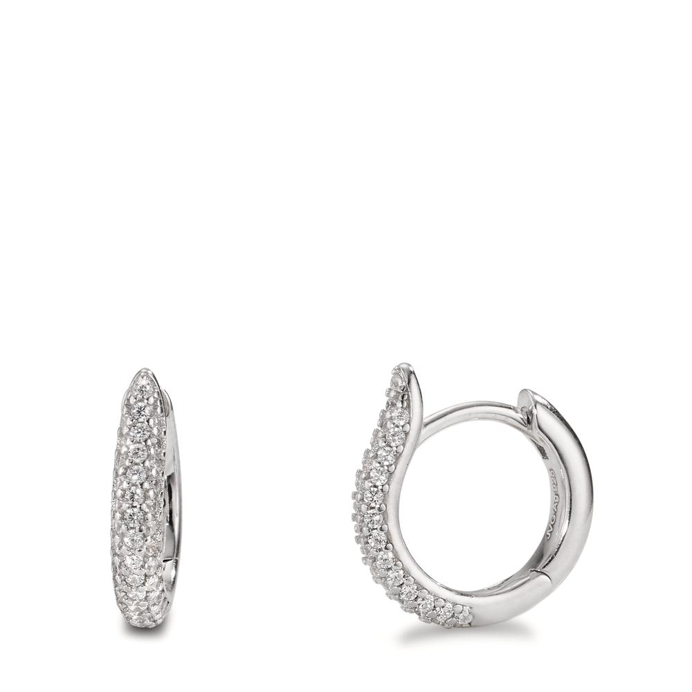 Créoles à charnières Argent Zircone Rhodié-606841