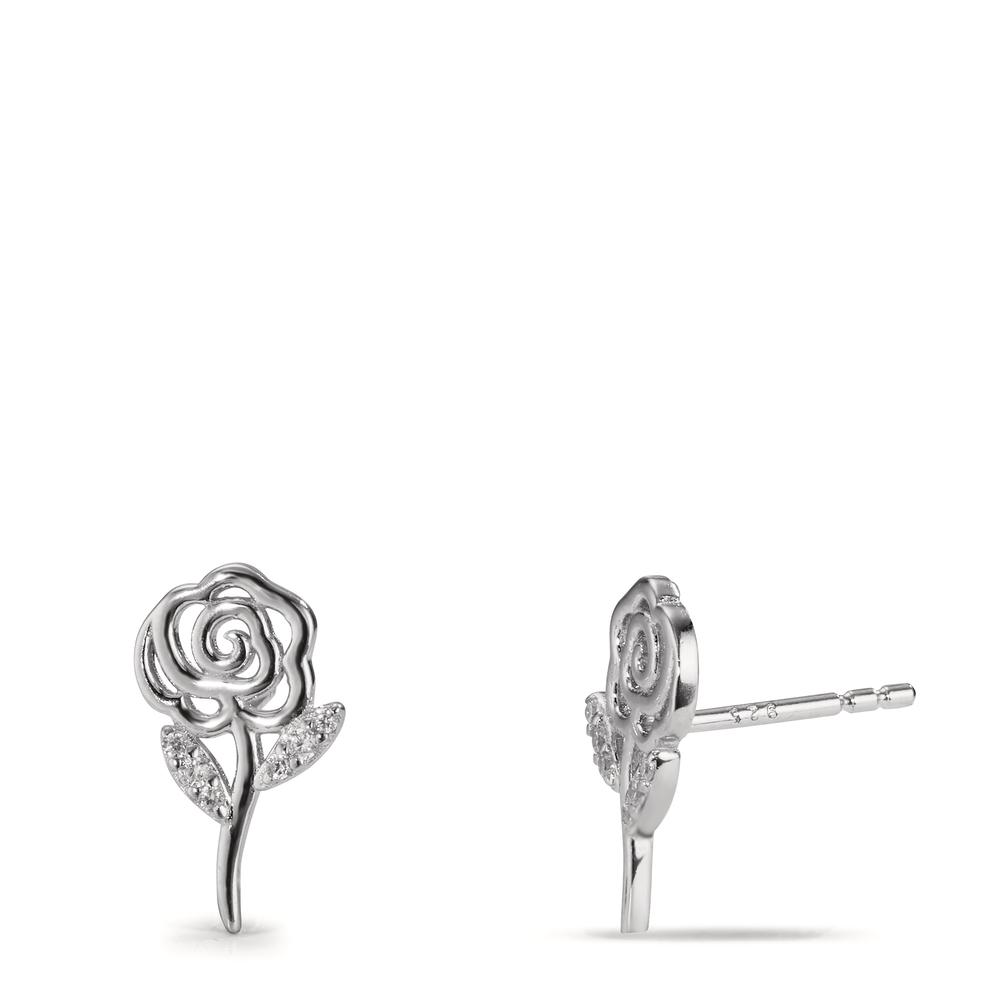 Clous d'oreilles Argent Zircone Rhodié Rose-606849