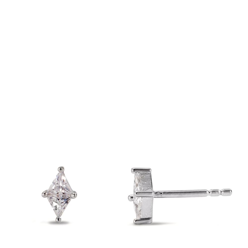 Clous d'oreilles Argent Zircone 2 Pierres Rhodié-606850