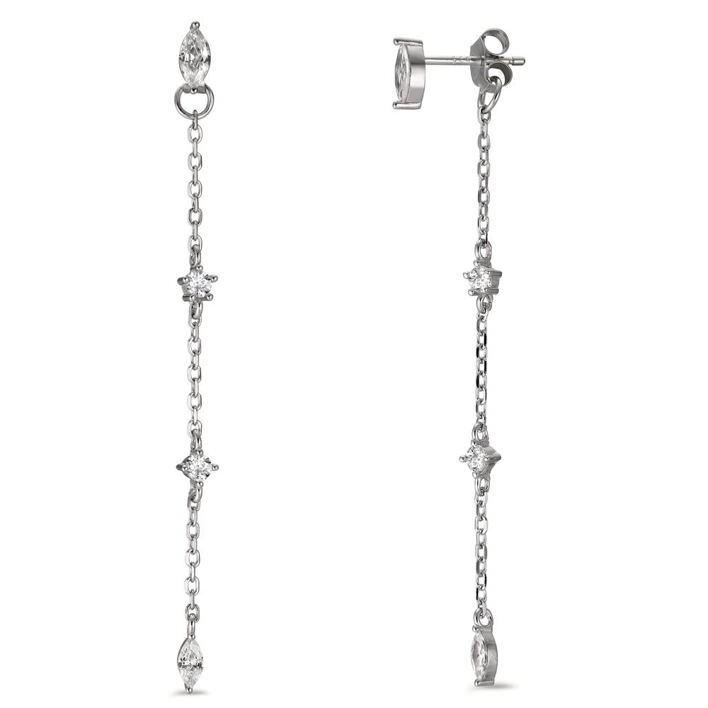 Pendant d'oreilles Argent Zircone 8 Pierres Rhodié-606852