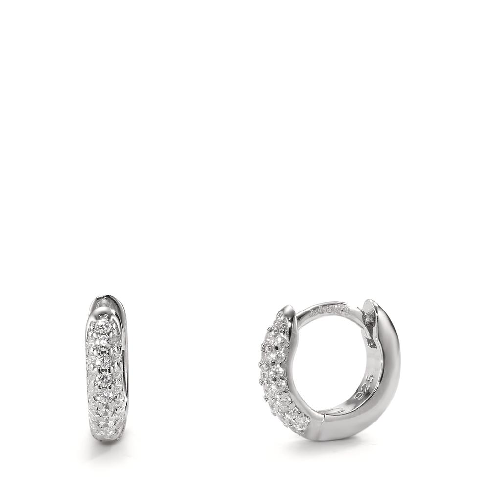 Créoles à charnières Argent Zircone Rhodié-606857