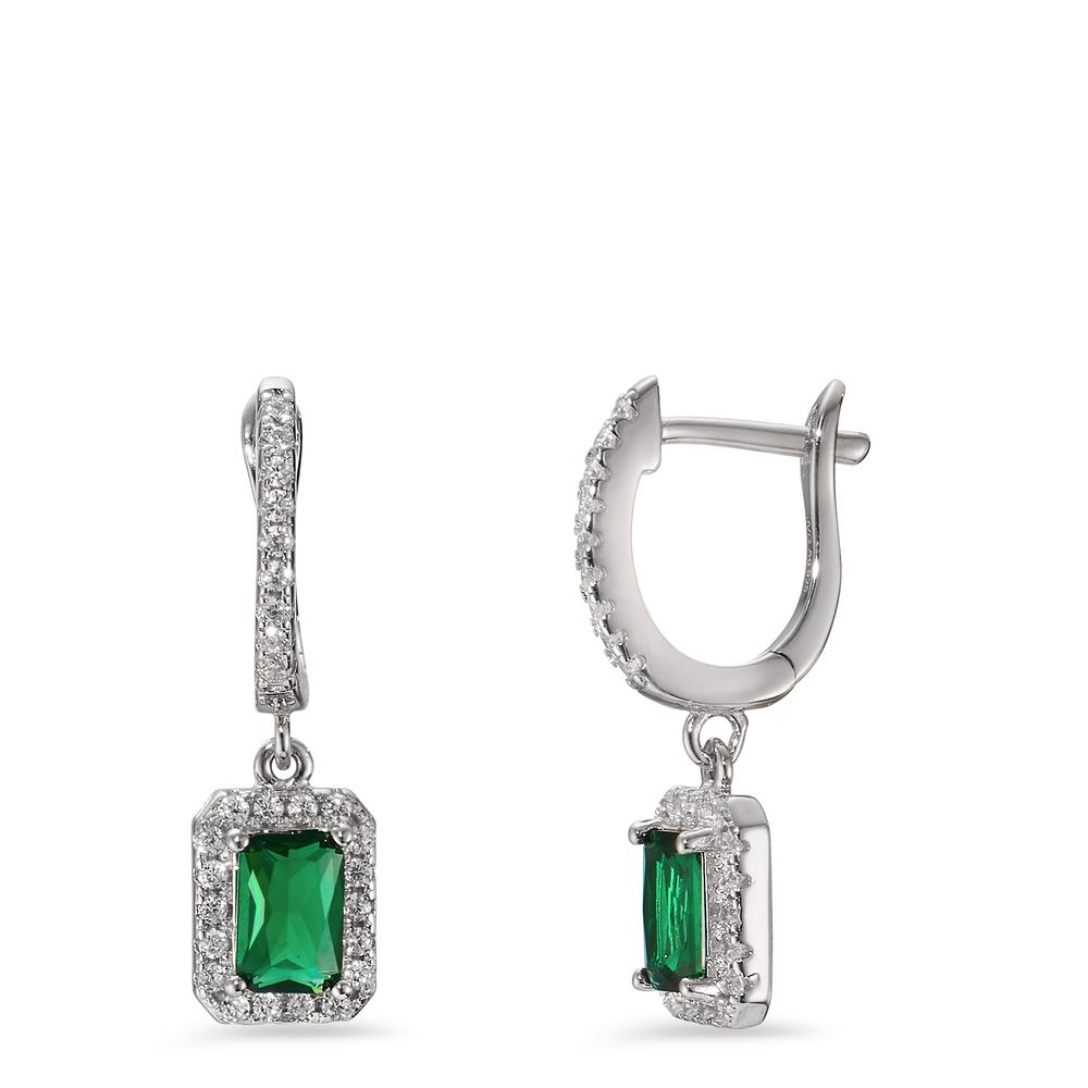 Créoles à charnières Argent Zircone Rhodié-606864