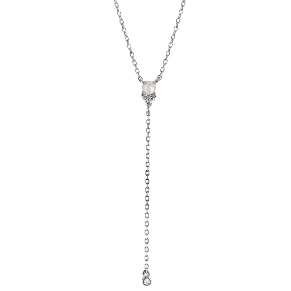 Collier Argent Zircone, Quartz blanc Rhodié 39-44 cm-606867