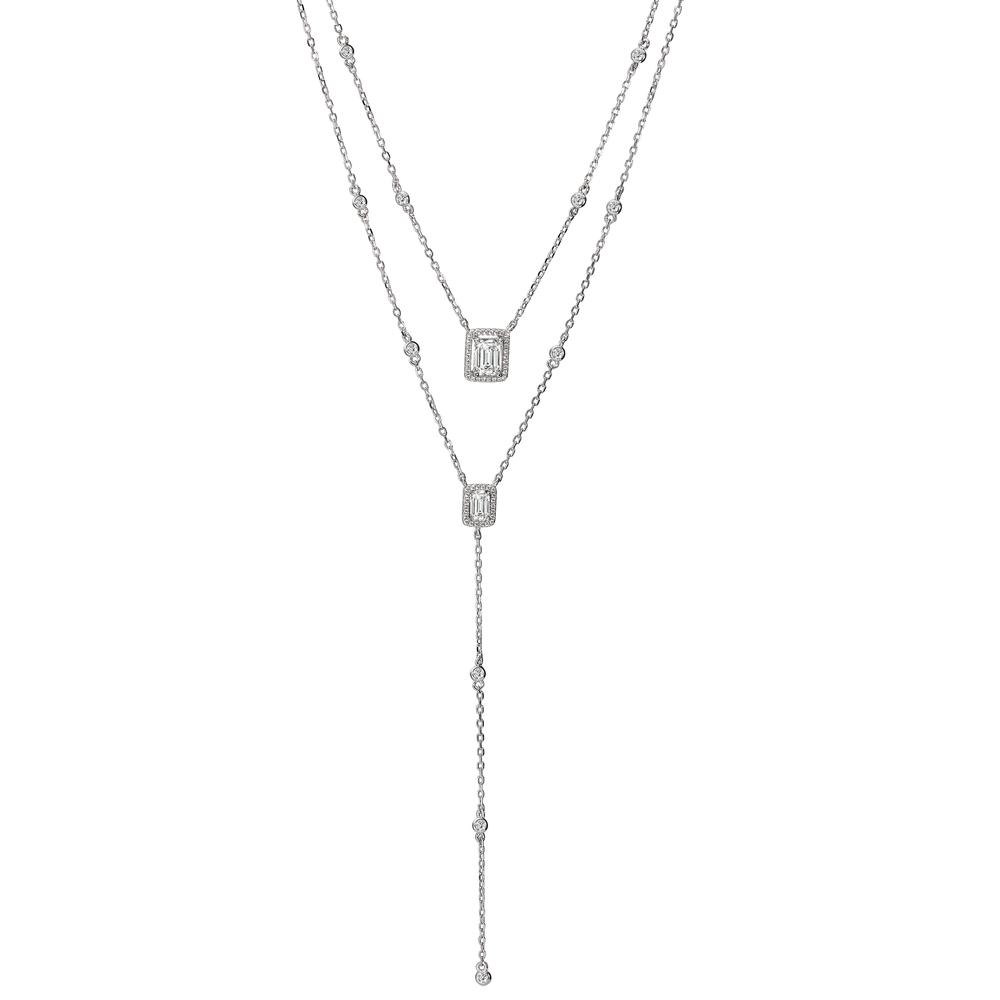 Collier Argent Zircone Rhodié 39-44 cm-606868