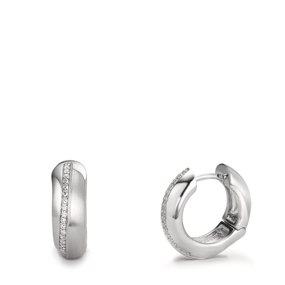 Créoles à charnières Argent Zircone Rhodié-606953