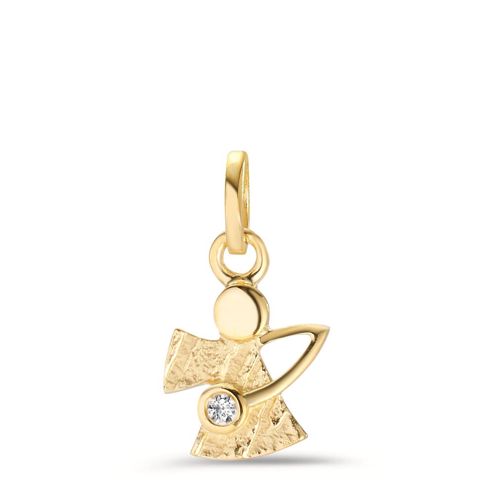 Pendentif Or jaune 18K Diamant 0.015 ct, w-si Ange gardien Ø8 mm-606975
