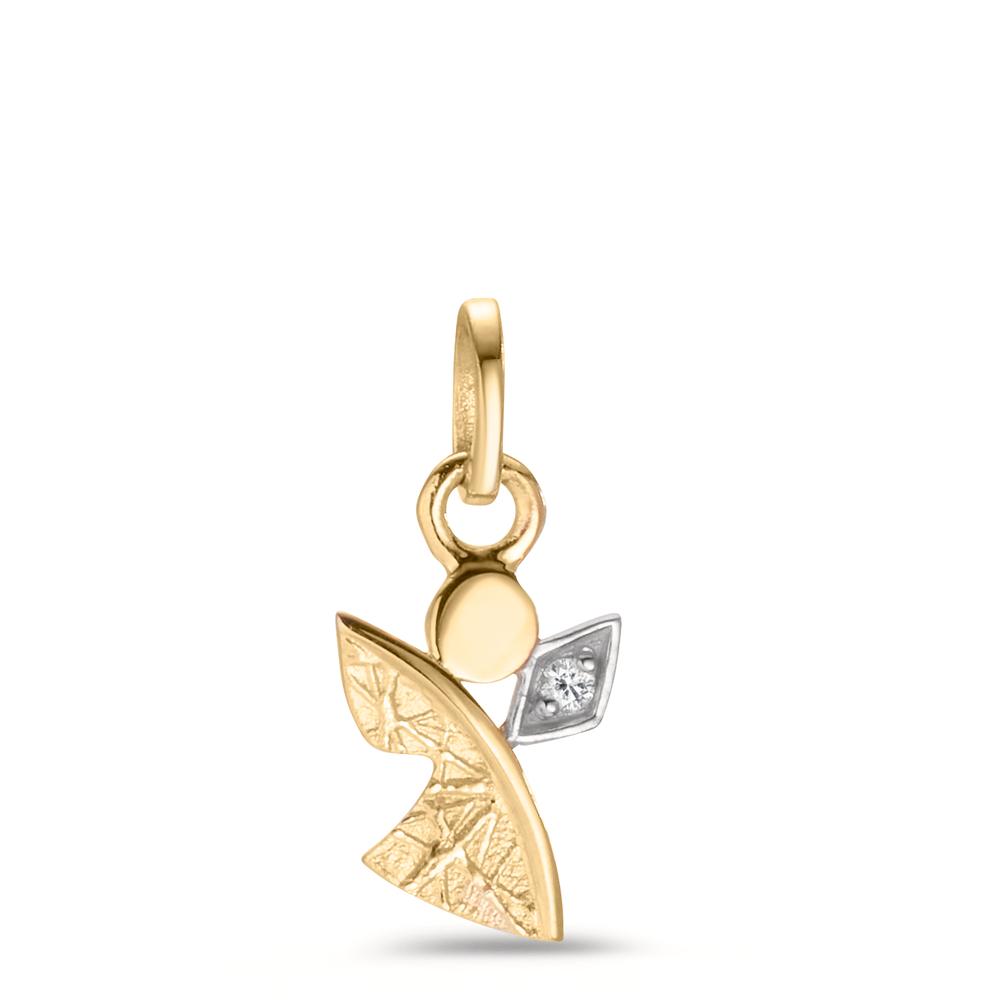 Pendentif Or jaune 18K Diamant 0.01 ct, w-si Ange gardien Ø7.5 mm-606977