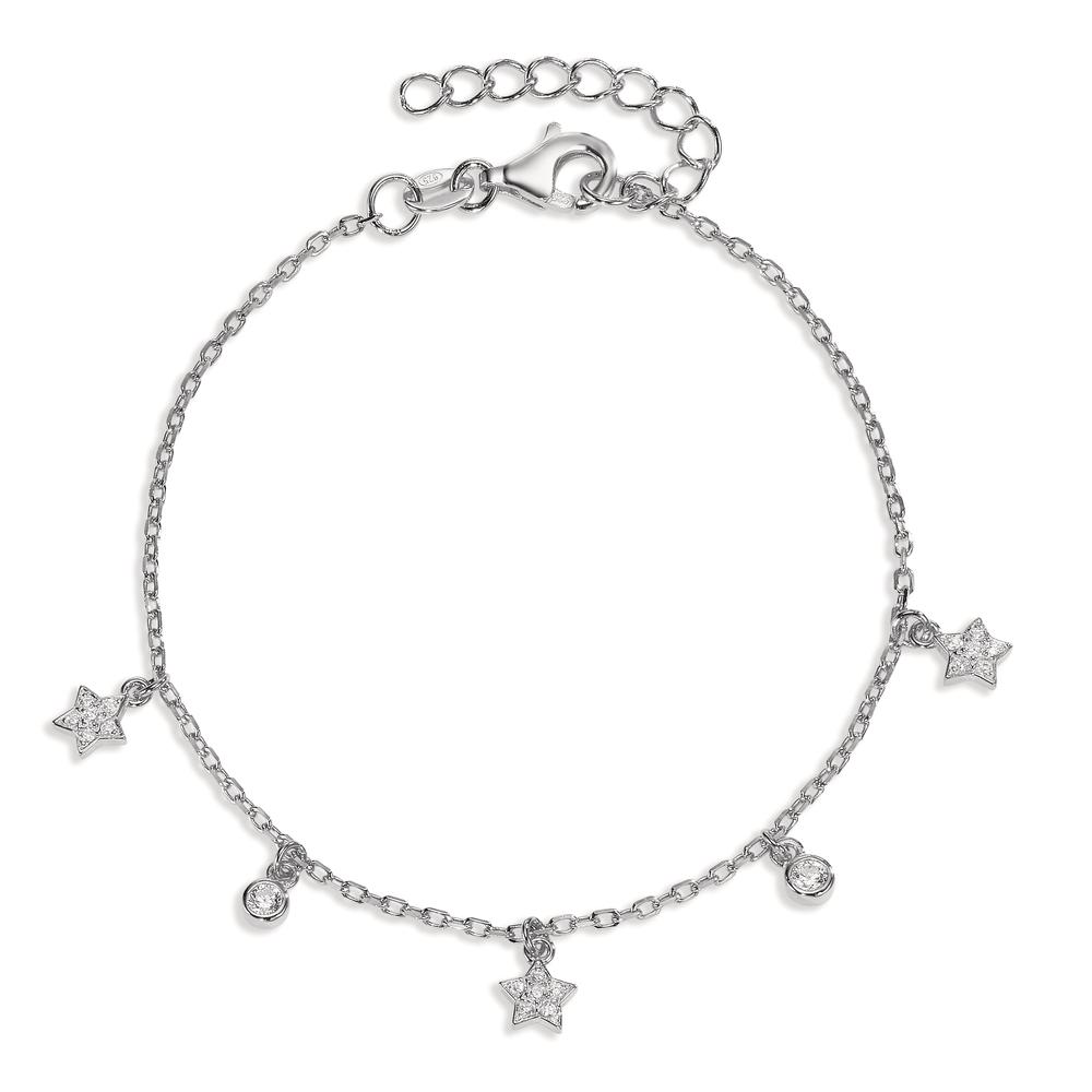 Bracelet Argent Zircone Rhodié Étoile 16-19 cm-606989