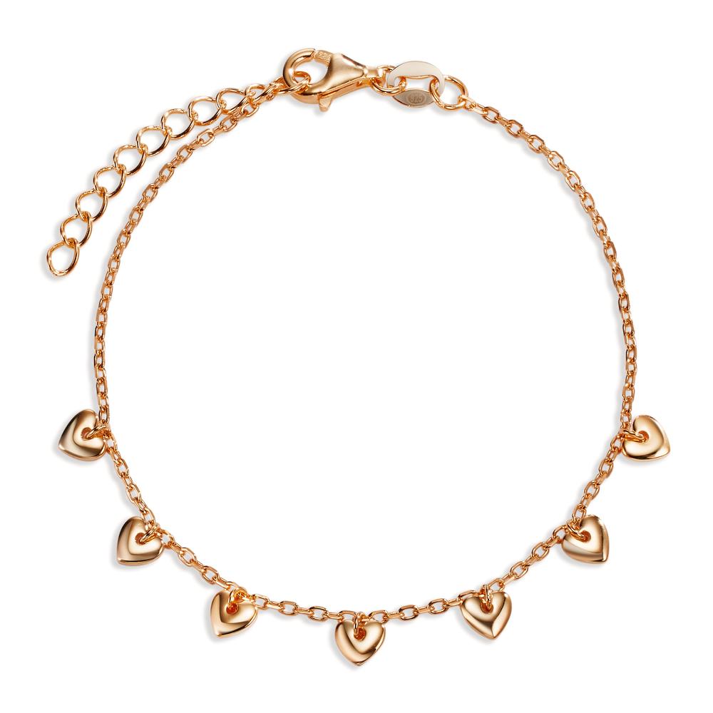 Bracelet Argent rosé Plaqué or Coeur 16-19 cm-607002