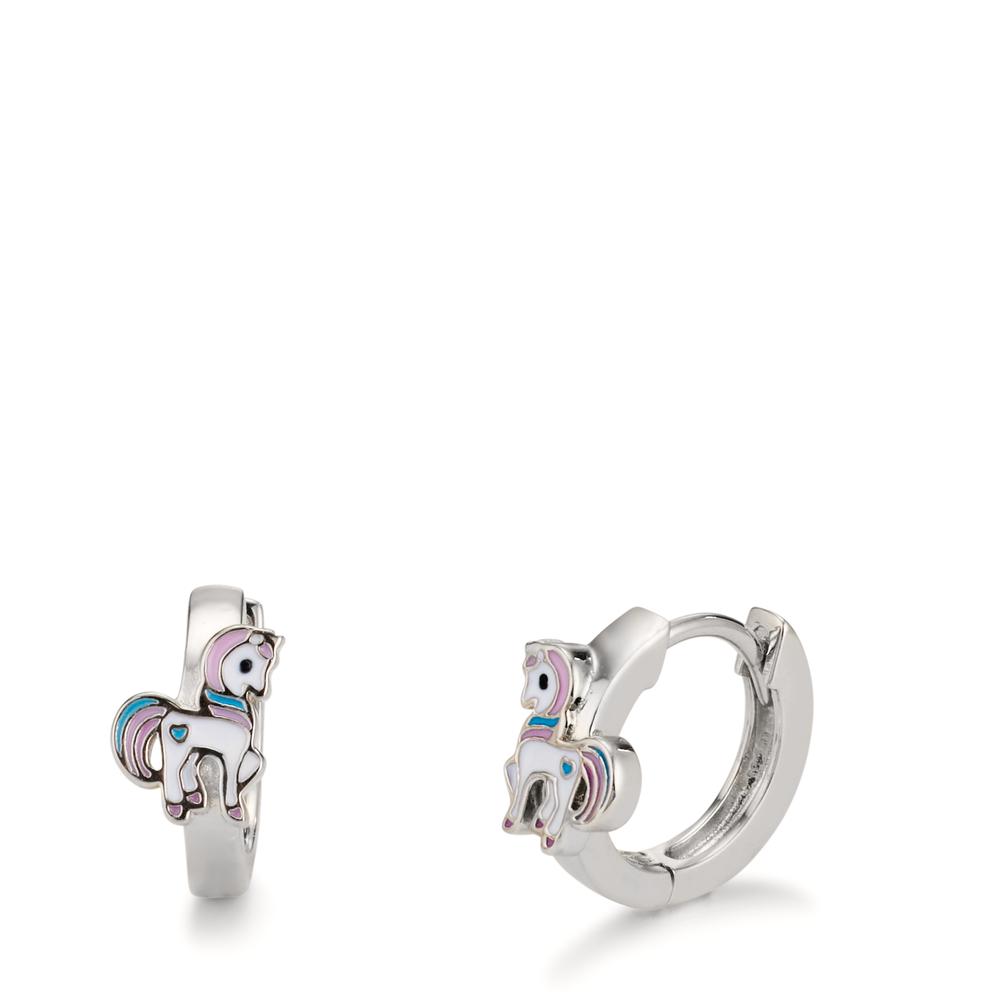 Créoles à charnières Argent Rhodié Licorne-607039