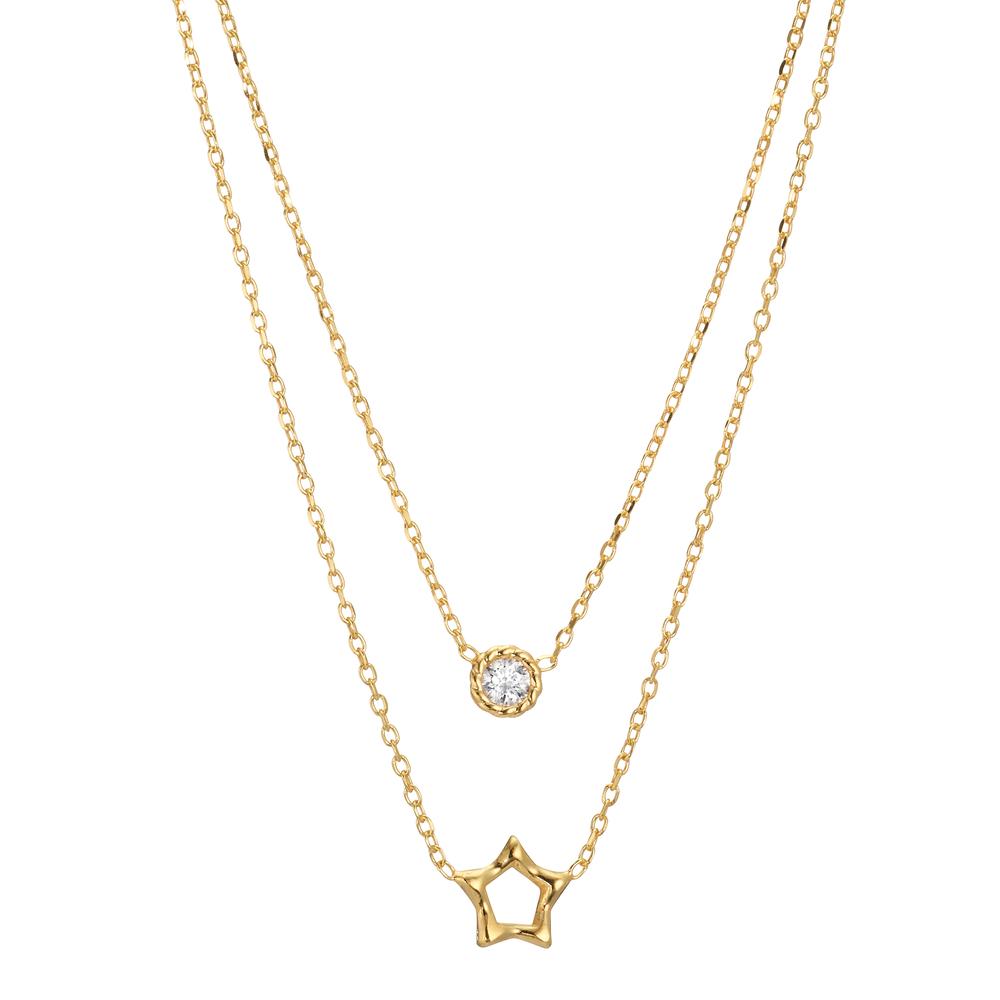 Collier Argent Zircone jaune Plaqué or Étoile 40-45 cm-607061