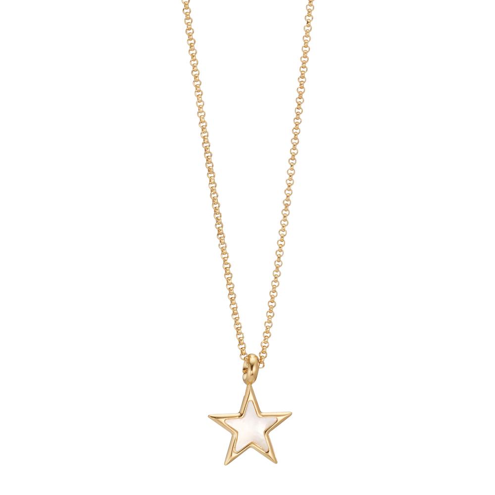 Collier Argent jaune Plaqué or nacre Étoile 40-45 cm-607089