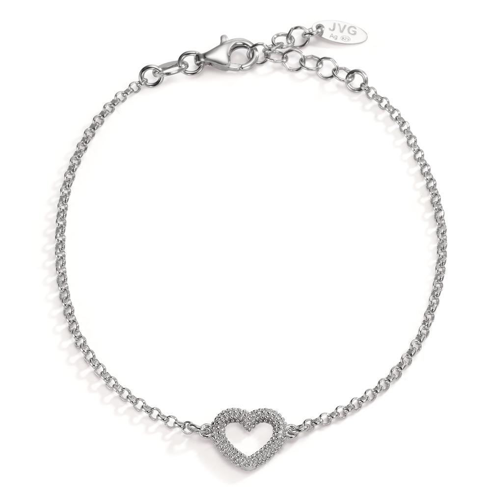 Bracelet Argent Rhodié Coeur 17-19 cm-607100