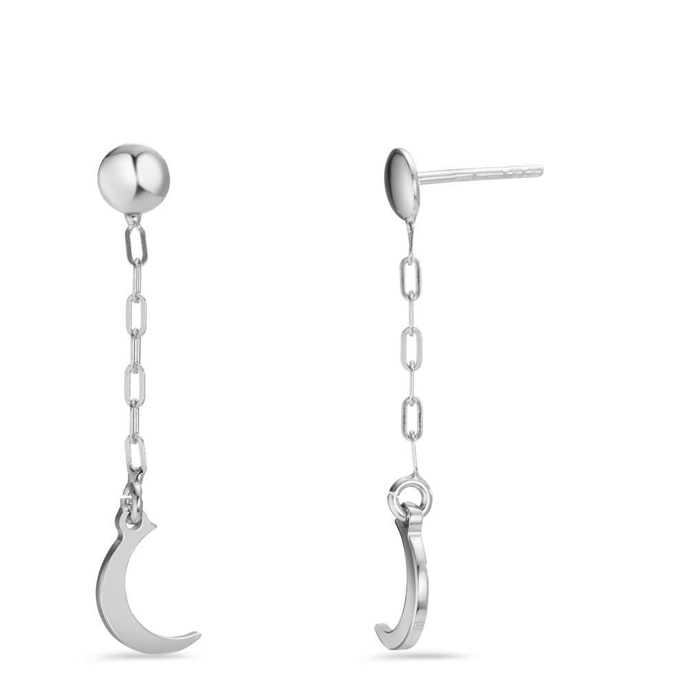 Pendant d'oreilles Argent Rhodié Lune-607119