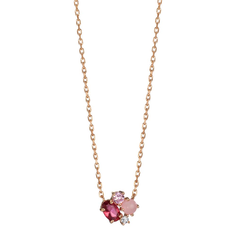 Collier Bronze Zircone 4 Pierres Plaqué or 40-45 cm-607158