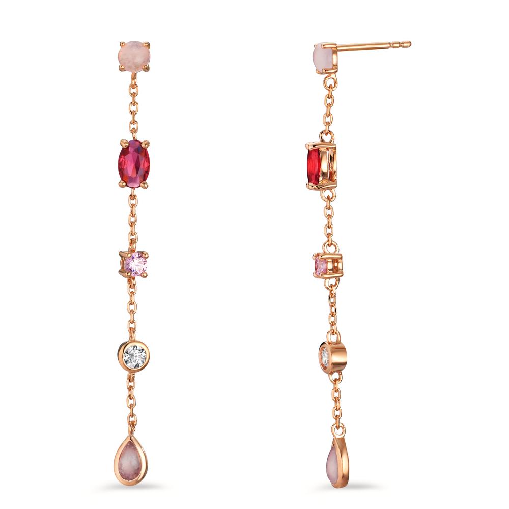 Pendant d'oreilles Bronze Zircone 10 Pierres Plaqué or-607159