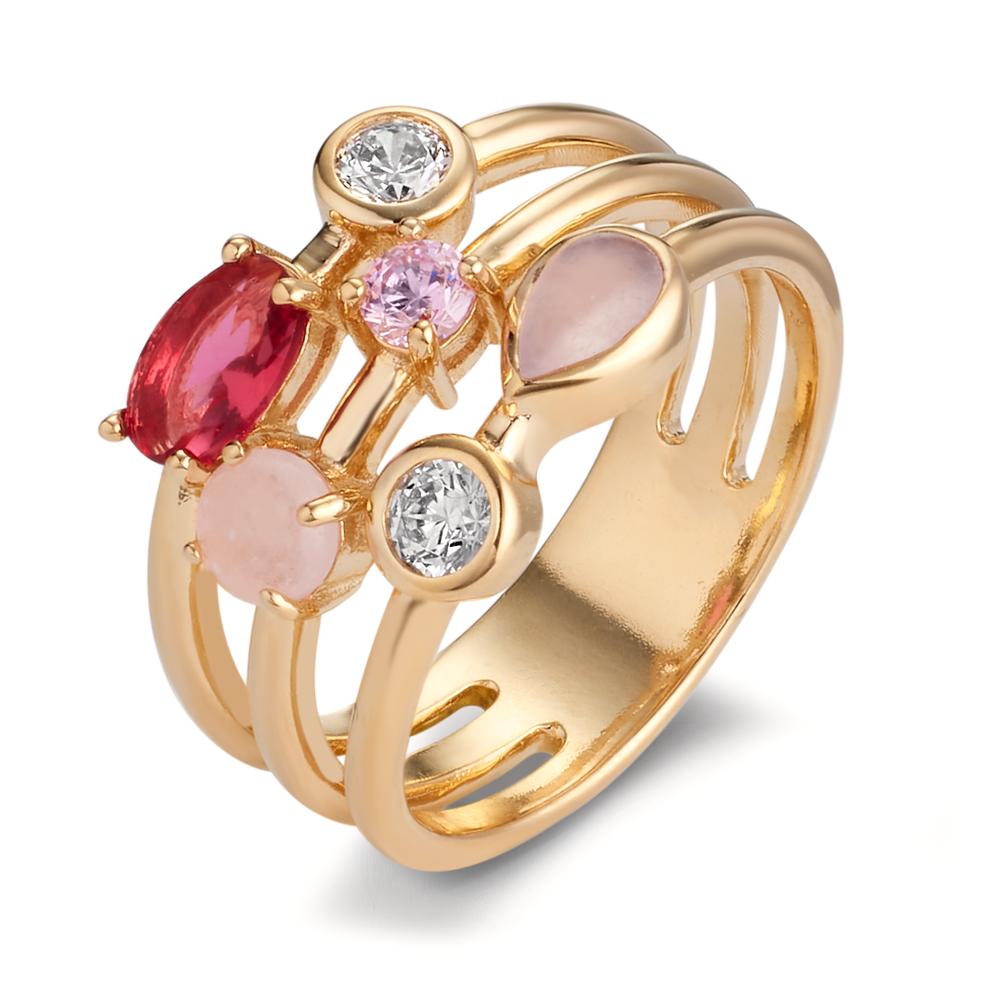 Bague Bronze Zircone 6 Pierres Plaqué or-607164