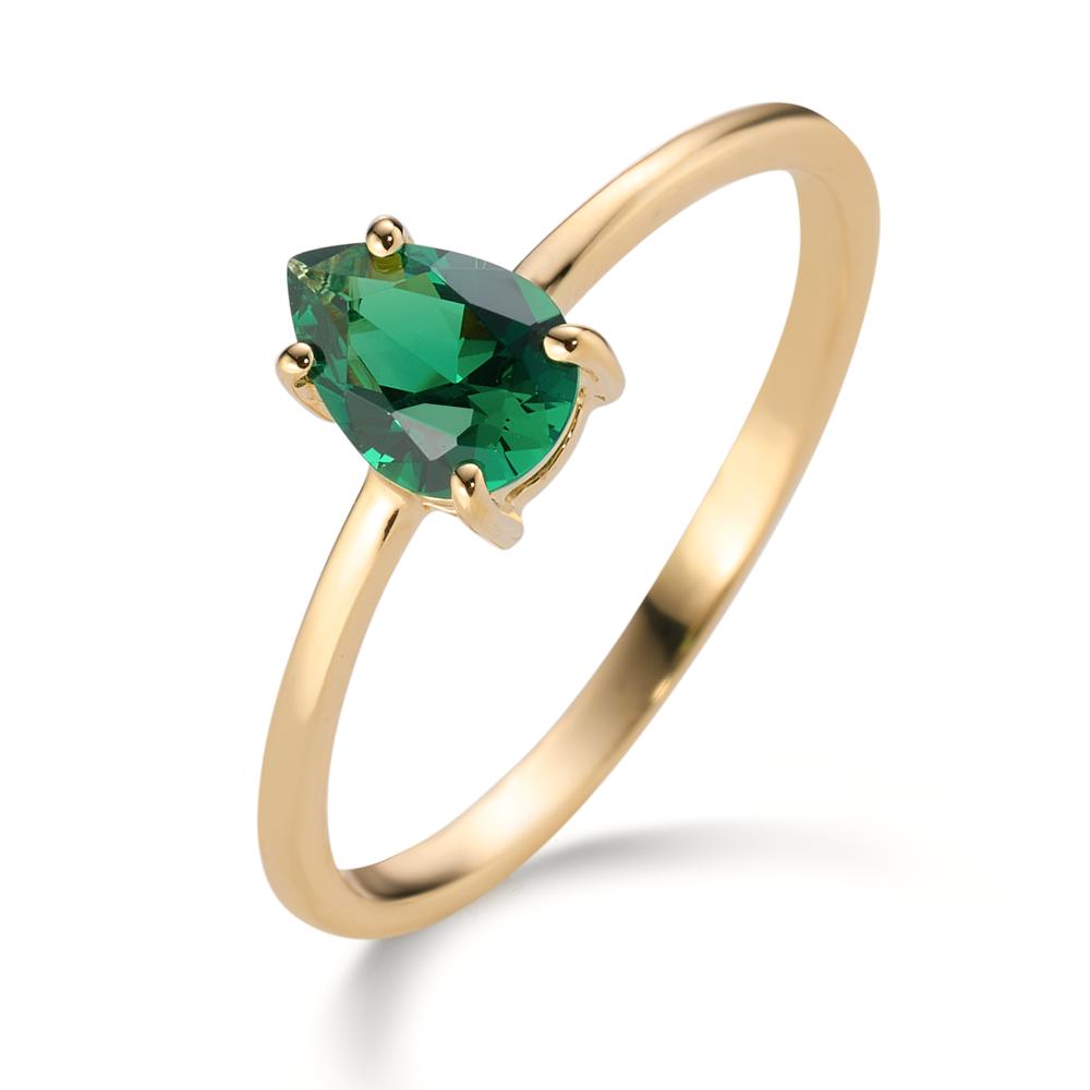 Bague Or jaune 14K Zircone vert-607176