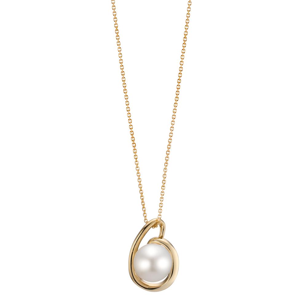 Collier Or jaune 14K perle d'eau douce, 8 mm 39-42 cm-607183