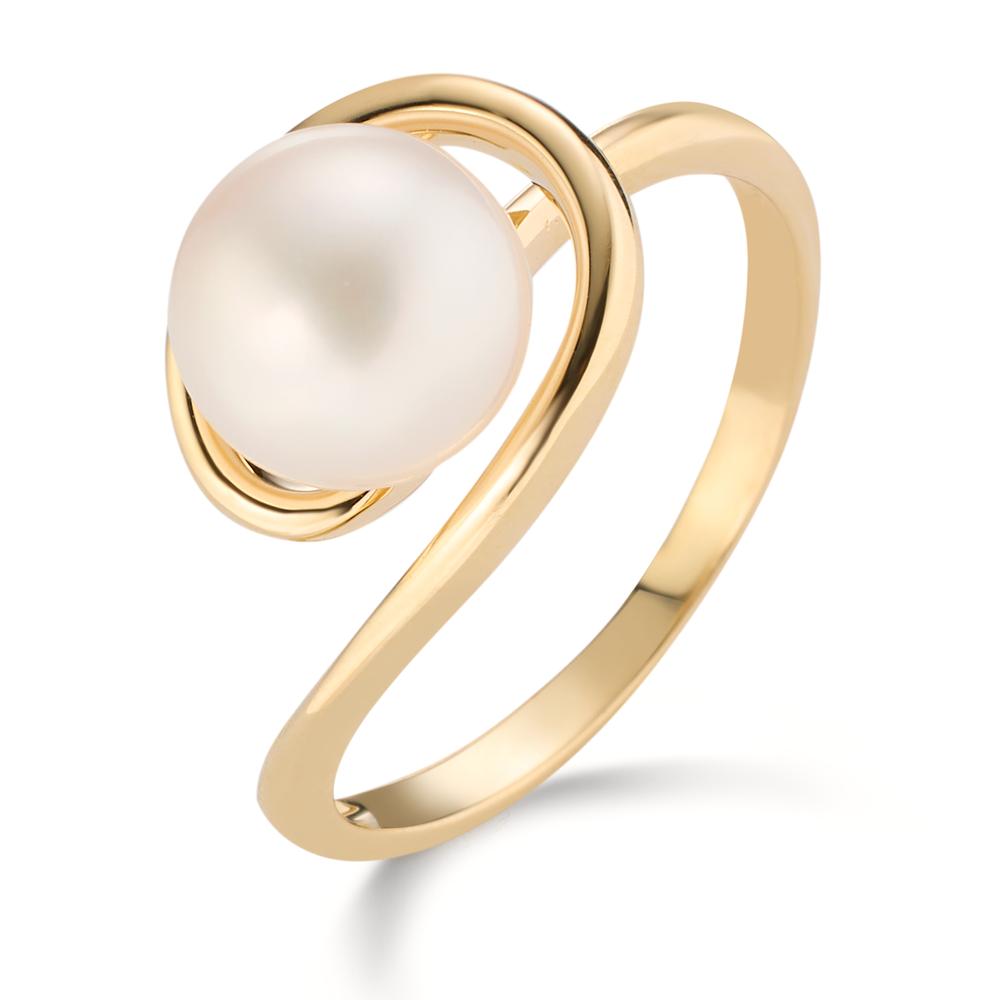 Bague Or jaune 14K perle d'eau douce, 8 mm-607185