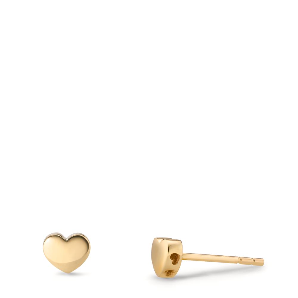 Clous d'oreilles Or jaune 14K Coeur Ø4.5 mm-607193